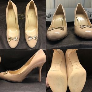 Kate Spade size 8 nude bow heels